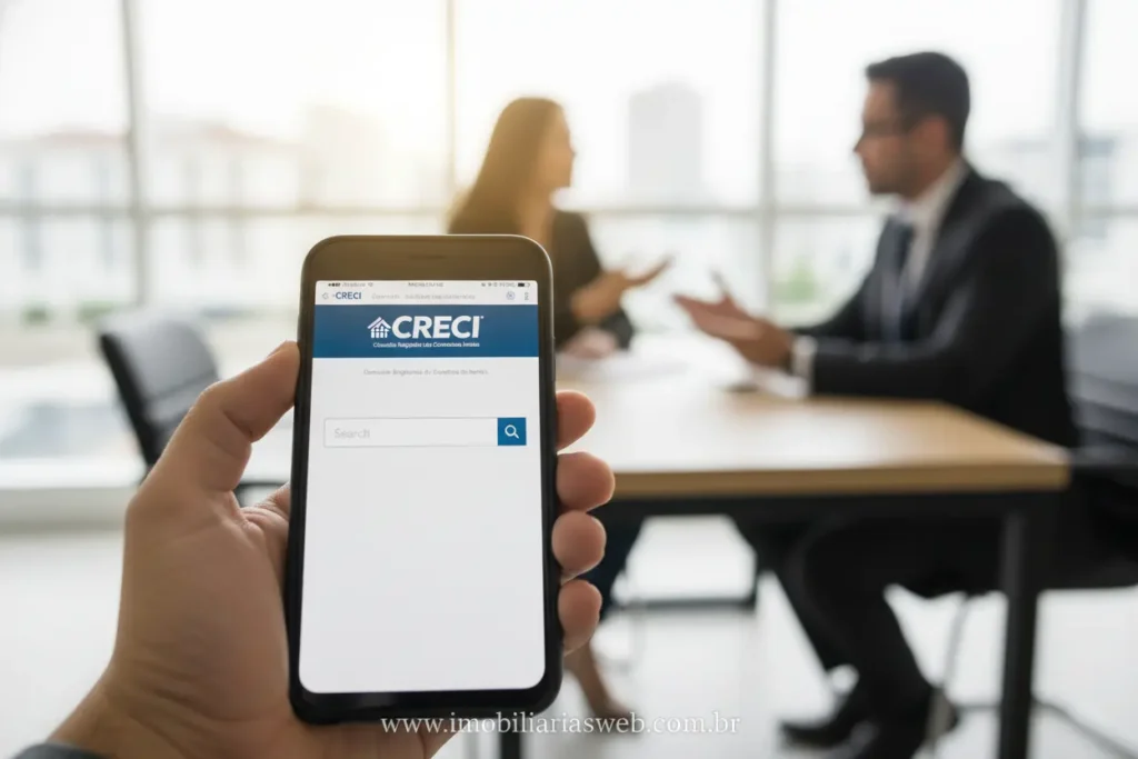 Verificação do registro CRECI de imobiliárias e corretores.